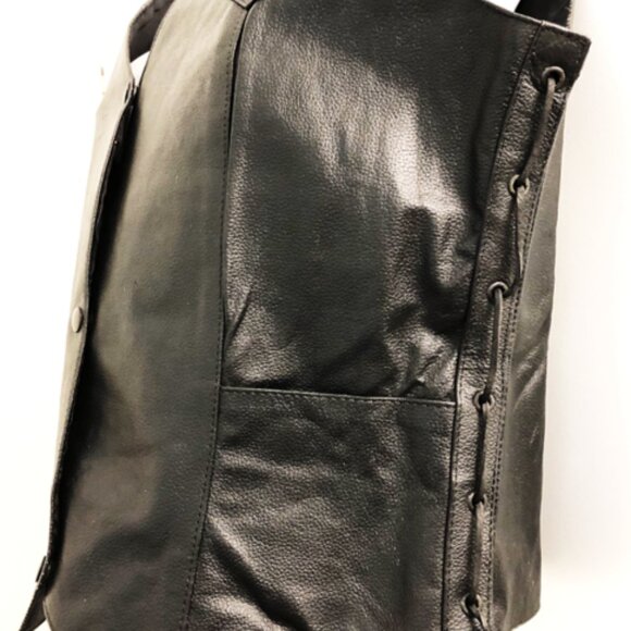 Allstate Leather Women's Classic Split 3XL Side Laced Cowhide Vest AL2331 - Picture 3 of 7